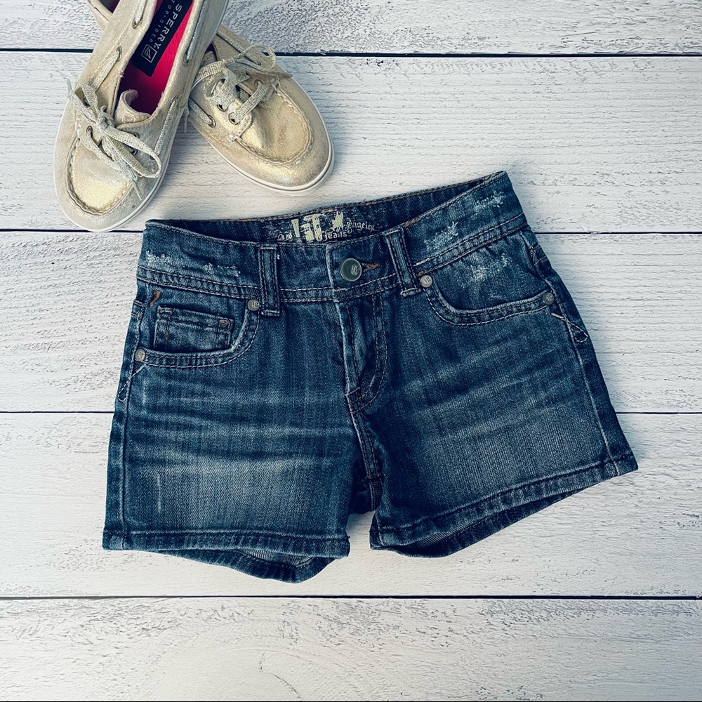 !It Jeans Girls Distressed Denim Shorts Size 5